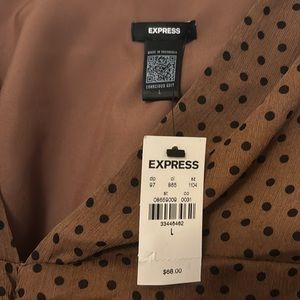Express Brown and Black Polka Dot Top